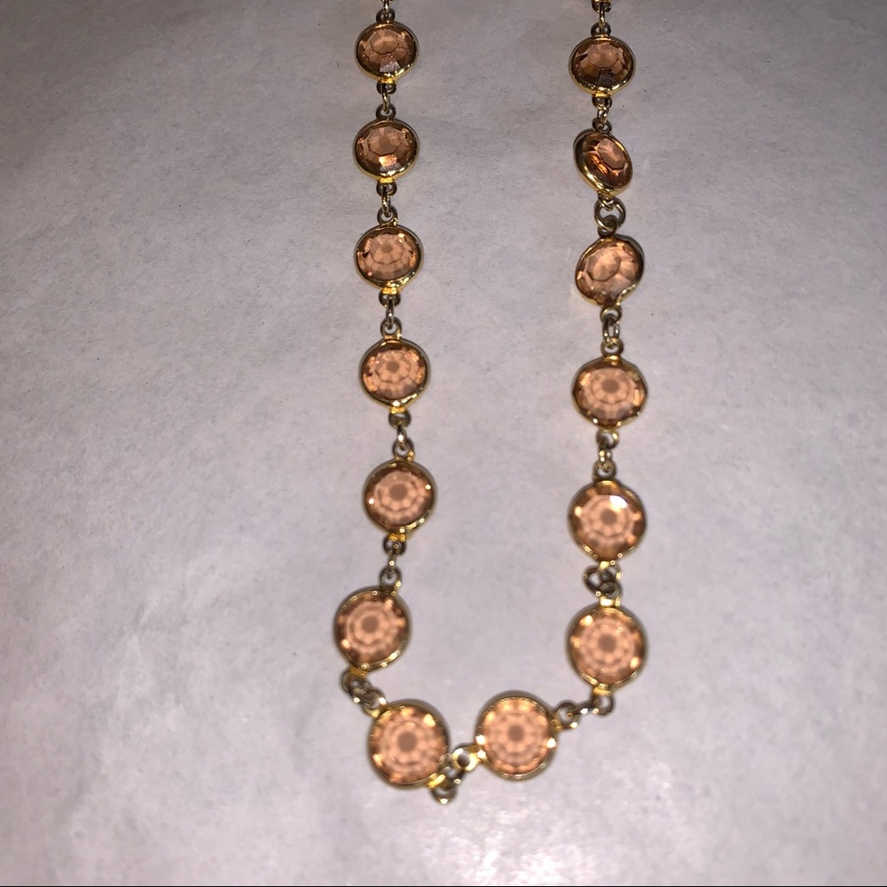 Vintage Rose Glass or possibly crystal Necklace